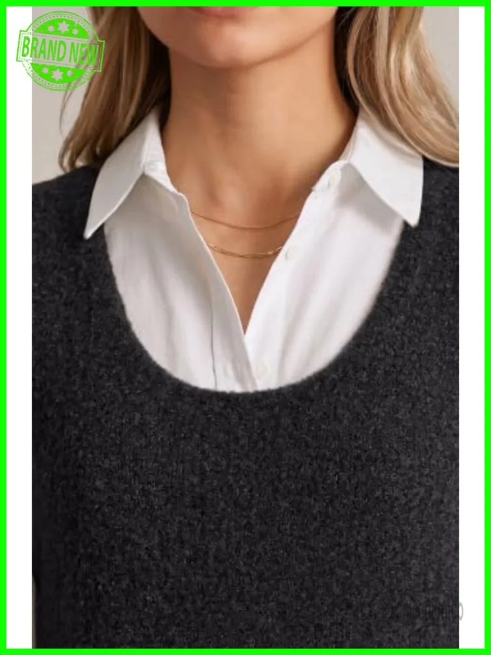 Wool Blend Cropped Textured Fall Work Sweater Vest